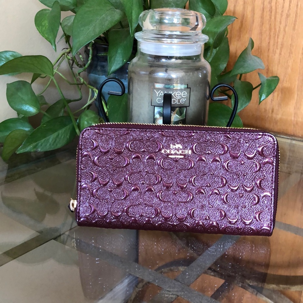 Coach Embossed Zip Wallet